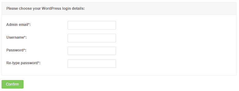 enter admin details to create account
